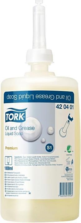 Produktbild Tork fettlösende Flüssigseife - 420401 - Flüssige Seife für S1/S11 Spender-Systeme, entfernt Öle und (Flüssigseife, 1000 ml)