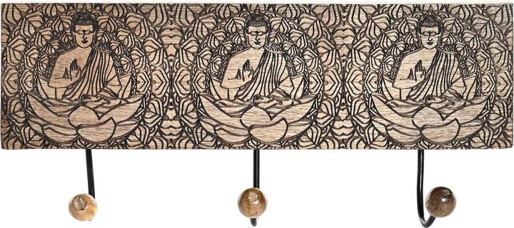 Produktbild DKD Home Decor Wandgarderobe Metall Mango-Holz natürlich Buddha Orientalisch 38 x 6 x 18 cm