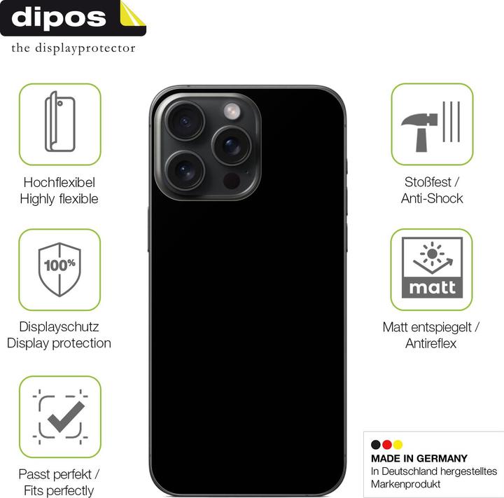 Actual product image Dipos Full Cover Screen Protector Matte (1 Piece, Apple iPhone 15 Pro Max)