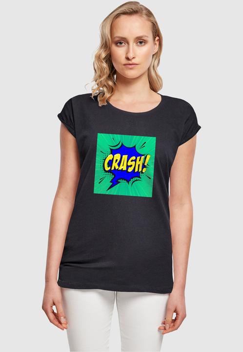 Produktbild Merchcode Ladies CRASH Comic Extended Shoulder Tee - 112985 (S)