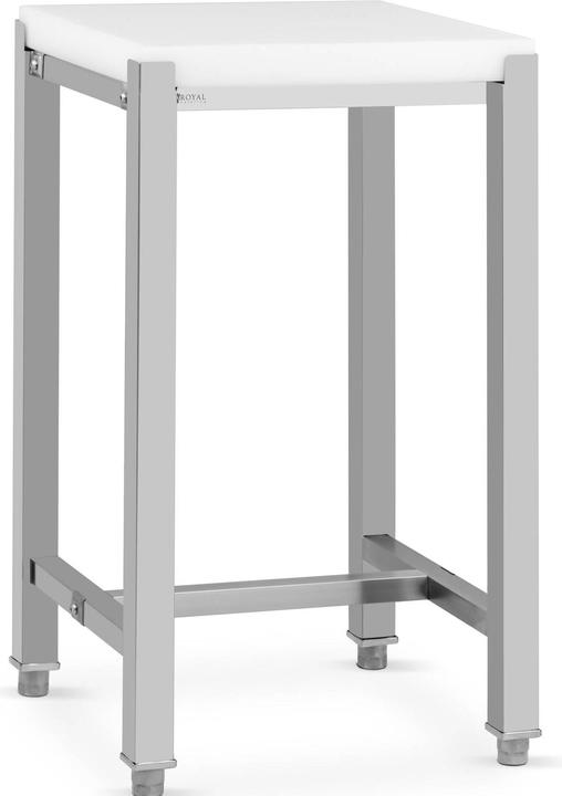 Produktbild Royal Catering Metzgerblock Hackklotz Fleischerblock 40 x 50 cm Edelstahl/Kunststoff