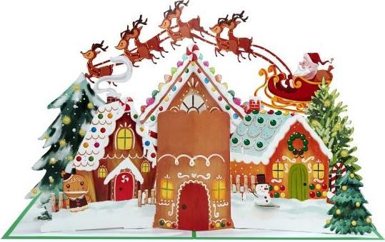 Produktbild MU Classic 3D Pop-Up Weihnachtskarte Saluts Series - Lebkuchenhaus (1 Stk.)