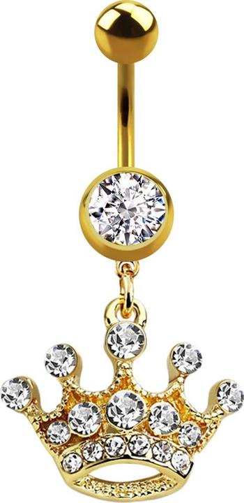 Immagine prodotto Star Piercing Banana placcata oro con ciondolo a corona in argento (Acciaio chirurgico 316L, senza ottone)