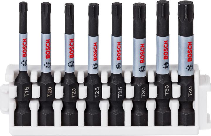 Produktbild Bosch Professional Zubehör PRO Torx Impact Bit, T15, T20(x2), T25(x2), T30(x2), T40, 55 mm, 8-tlg. (Innensechsrund TX M15, Innensechsrund TX M20, Innensechsrund TX M25, Innensechsrund TX M30, Innensechsrund TX M40)