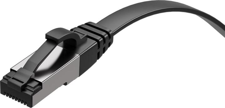 Produktbild S-Conn Flexline Patchkabel flach U/FTP Cat.8.1 hochflexibel schwarz 1,5m (U/FTP, CAT8.1, 1.50 m)