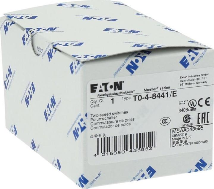Immagine prodotto Eaton Electric GmbH Interruttore cambiapalo T0-4-8441/E Dahlander