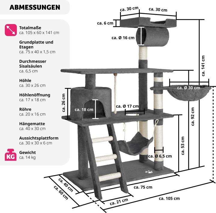 Produktbild tectake Marcel (141 cm, Grau)