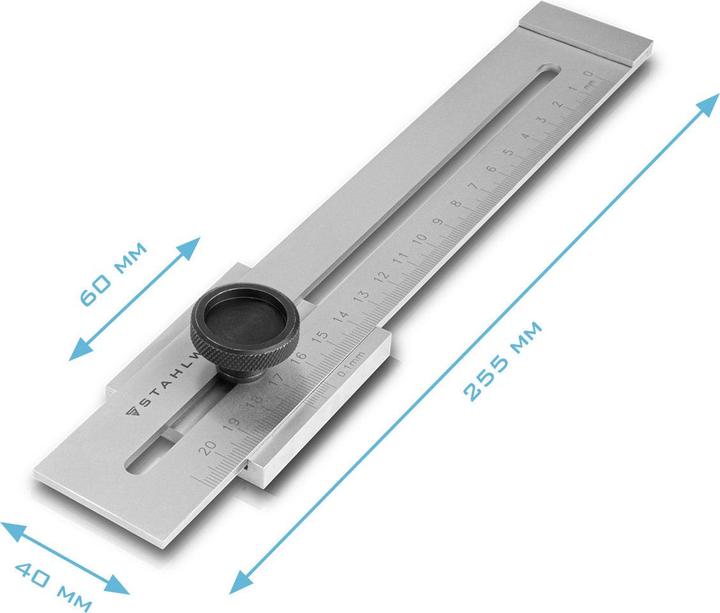 Image du produit Stahlwerk Mètre à tartiner avec plage de mesure de 200 mm et vernier de 0,1 mm en acier inoxydable (20 cm)