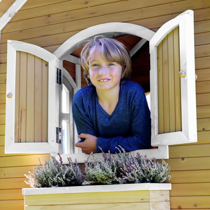 Immagine prodotto Axi Stef Playhouse marrone/bianco con scivolo viola