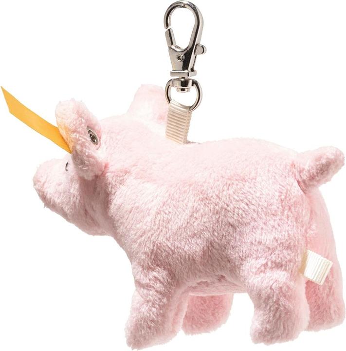Image du produit Steiff 112652 - Anhänger Glücksbringer Schwein, rosa, Plüsch-Schlüsselanhänger, 9 cm