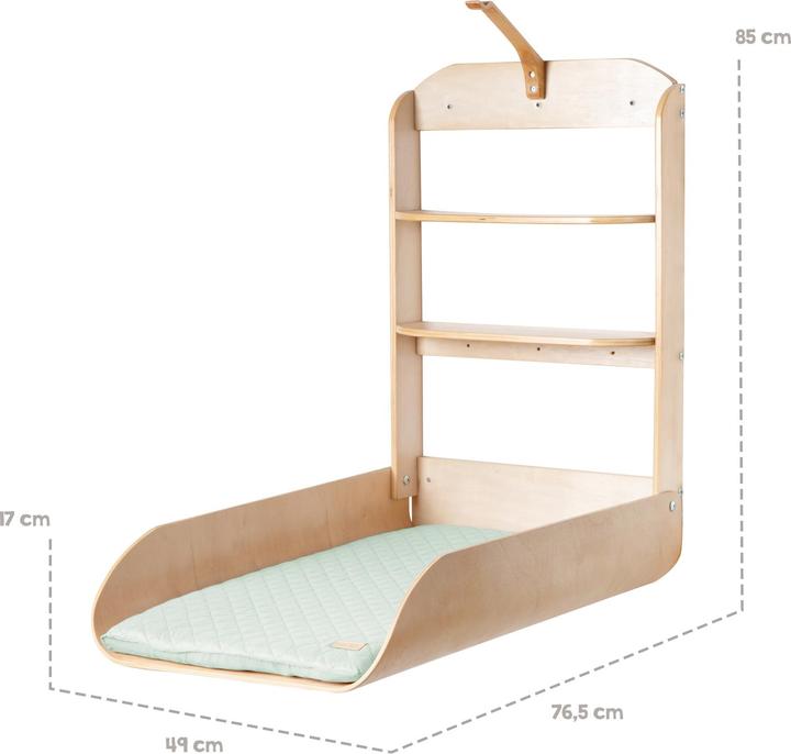 Actual product image Roba Wall-mounted changing shelf incl. changing mat Style Frosty green