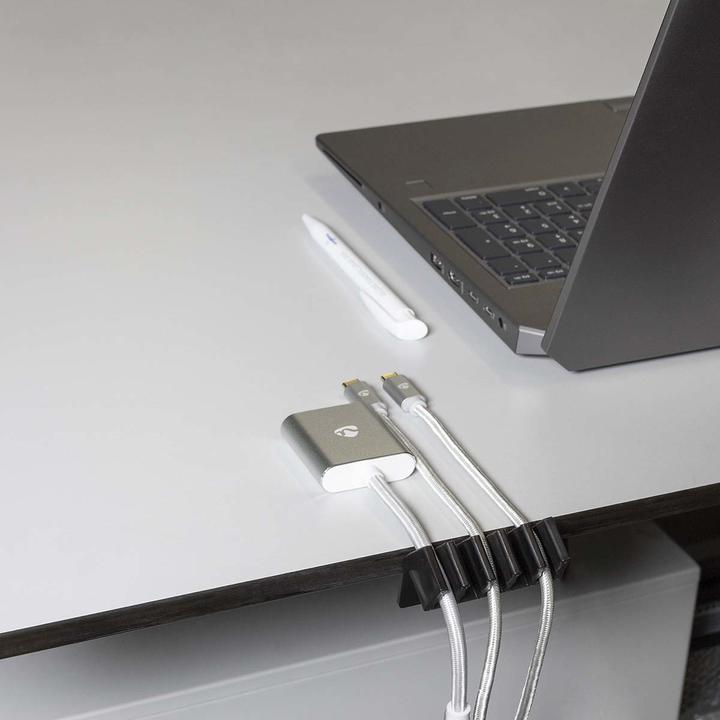 Produktbild Nedis Kabelmanagement Haken und Schlaufen Click and Go 2 Stück max. Kabeldicke: 5 mm Silikon 60 mm S (0.06 m)