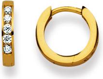 Natsumi Schmuck Klappcreolen Gelbgold 18K/750 mit Zirkonia (750/18 K Gelbgold)