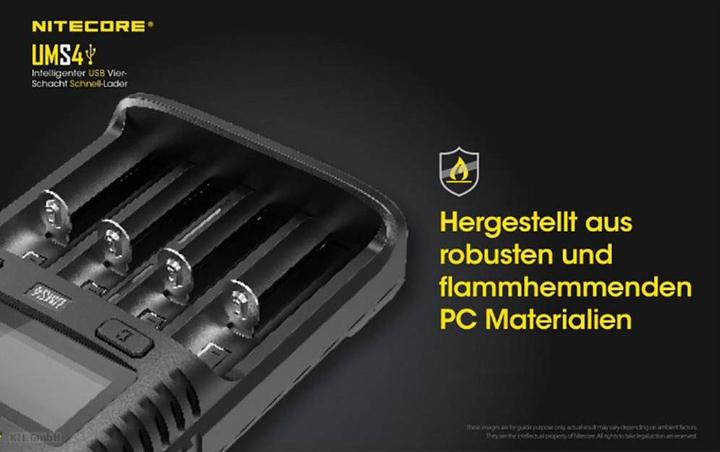 Produktbild Nitecore UMS4 USB-Schnell-Ladegerät (1 Stk., AAA, AA, Ladegerät inkl. Akku)