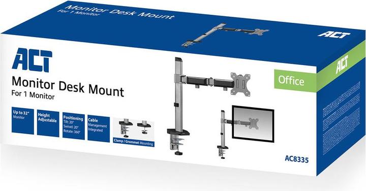 Produktbild Monitor Desk Mount, 1 screen up to 32ö, gray (Tisch, 32")