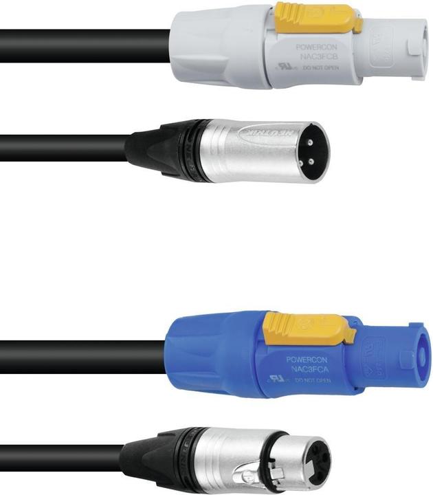 Actual product image Psso Combination cable DMX PowerCon/XLR 10m (10 m, XLR, PowerCon)