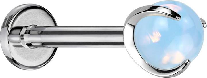 Immagine prodotto Star Piercing Micro Labret con filettatura interna in argento con pietra opalite incastonata (Mnerale, senza ottone, Titanio G23)