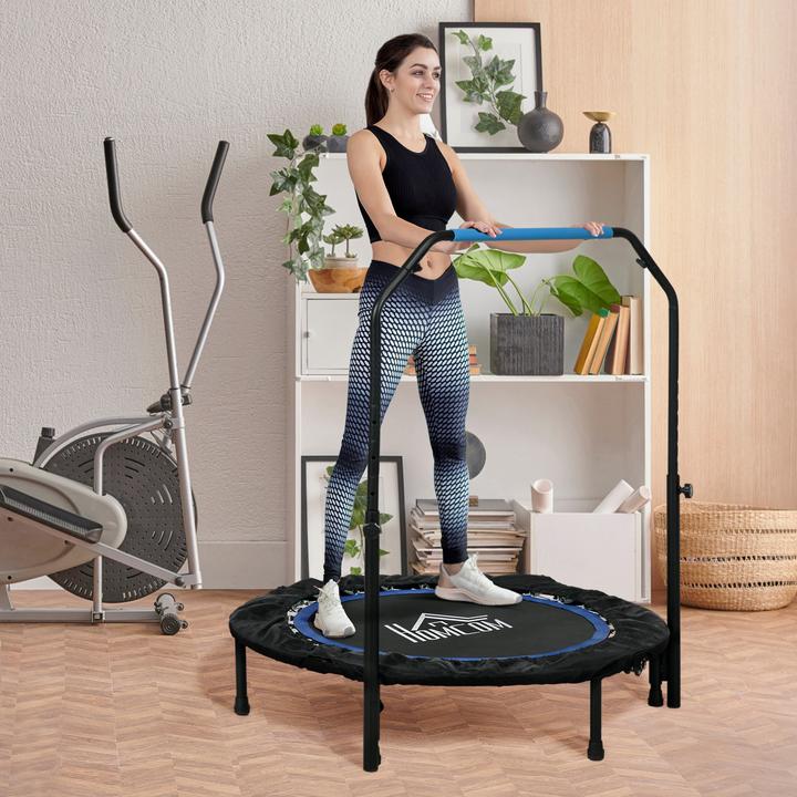 Actual product image Homcom Fitness-Trampolin Stahl, Kunststoff Schwarz+Blau (102 cm)