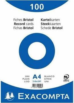 Exacompta Index cards (210 x 297 mm, 205 g/m², 100 x)