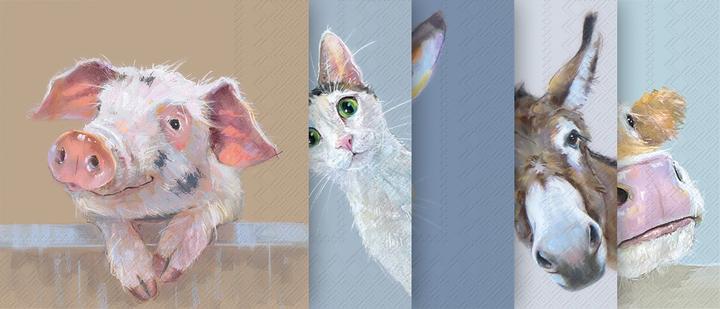 Produktbild VBS Servietten-Set "Lustige Tierbande" (20 x, 33 x 33 cm)