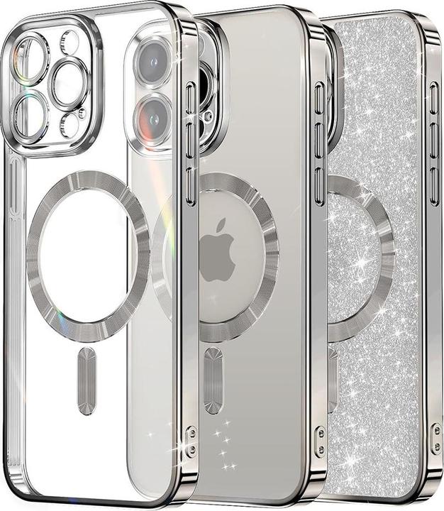 Produktbild Techsuit - Luxury Glitter MagSafe - iPhone 16 Pro Max - Silver (Apple iPhone 16 Pro Max)