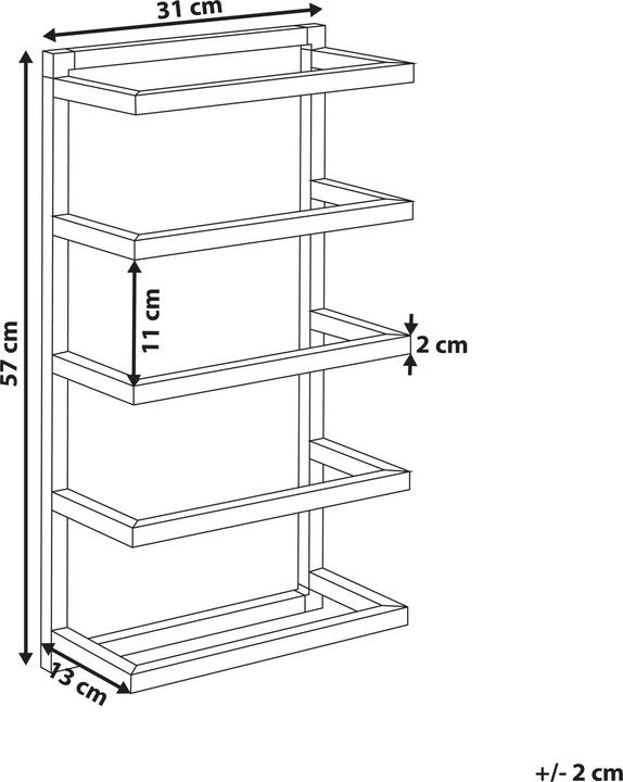Productafbeelding Beliani Handdoekbeugel staal zwart 31 x 57 cm 5 armen CINTRA