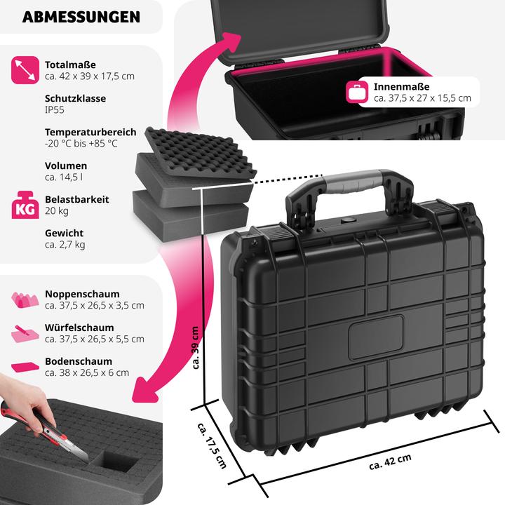 Produktbild tectake Fotokoffer Universalbox (Fotokoffer, 14.50 l)