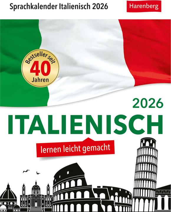 Produktbild Harenberg Italienisch Sprachkalender 2026 - Italienisch lernen leicht gemacht - Tagesabrei (Deutsch, Italienisch, Steffen Butz, Tiziana Stillo, 2025)