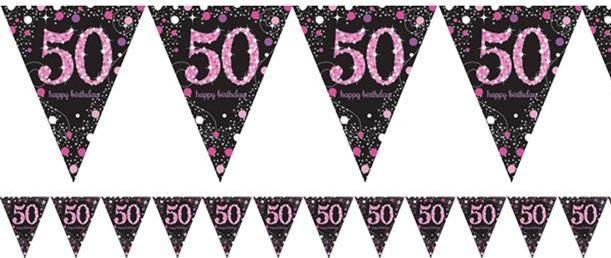 Produktbild Amscan Girlande Rose 50 Jahre "Froher Geburtstag"