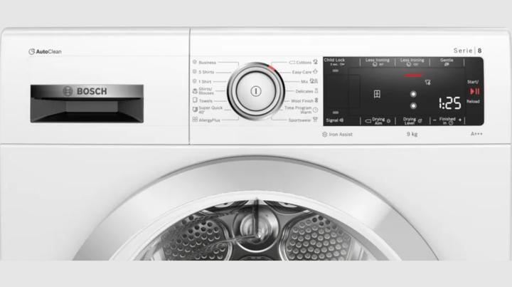 Produktbild Bosch Hausgeräte Serie 8 WTX87K00BY Wäschetrockner Freistehend Frontlader 9 kg A+++ Weiss (9 kg, Rechts)
