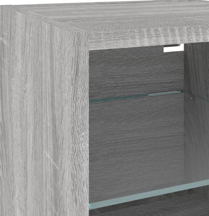 Produktbild VidaXL Wohnwand mit LED Schrankwand Anbauwand Wohnzimmer Set 8-tlg. Grau Sonoma