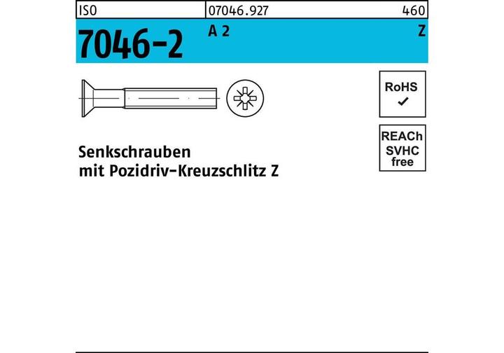 Actual product image Countersunk screw ISO 7046-2 with Phillips head M 2.5 x 6 -Z A 2 (1000 Screws per piece)
