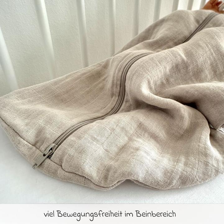 Actual product image Makian Schlafsäcke Musselin-Schlafsack - Beige - Gr. 60 cm (110 cm, 1.0 TOG, Summer)