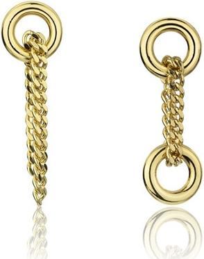 Emily Westwood Modern asymmetric gold plated earrings Brynn EWE23126G