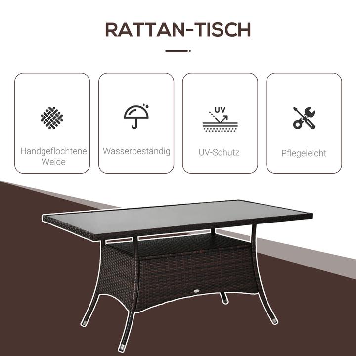 Produktbild Outsunny Gartentisch mit zusätzlichem Stauraum (85 cm)