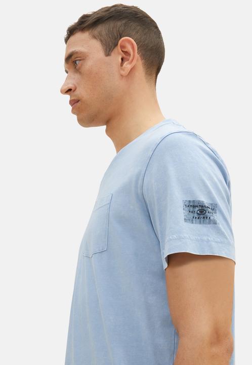 Image du produit Tom Tailor T-Shirt Kurzarmshirt mit V-Ausschnitt, ausgewaschener Optik und Brusttasche (XL)