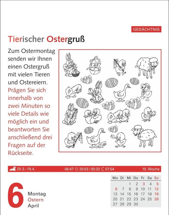 Productafbeelding Harenberg Meyers Grips-Gymnastik Tagesabreisskalender 2026 - Das tägliche 5-Minuten-Training für Gedächtnis (Duits, Philip, KIEFER, 2025)