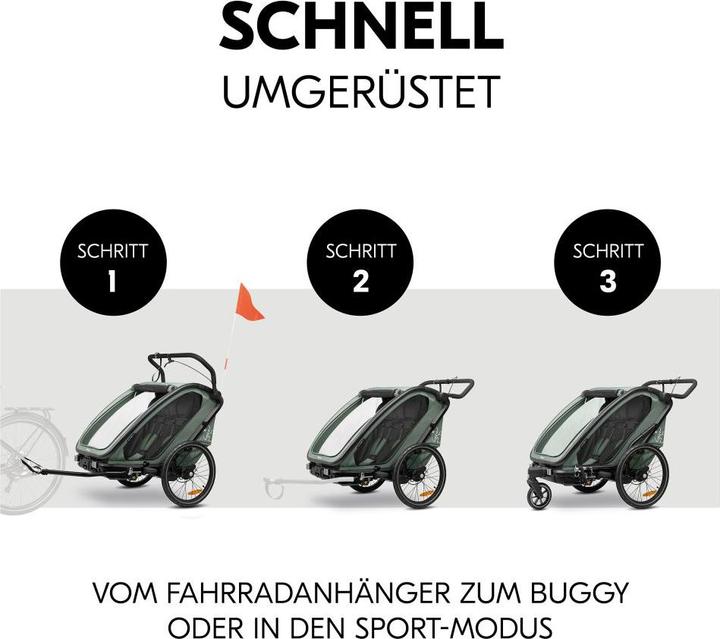 Produktbild Hauck 3in1 Fahrradanhänger Bike N Walk Duo für