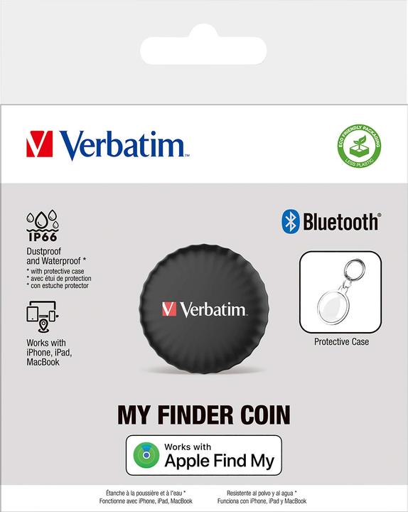Produktbild Verbatim My Finder Coin, schwarz Bluetooth Item Finder 32133 (iOS)