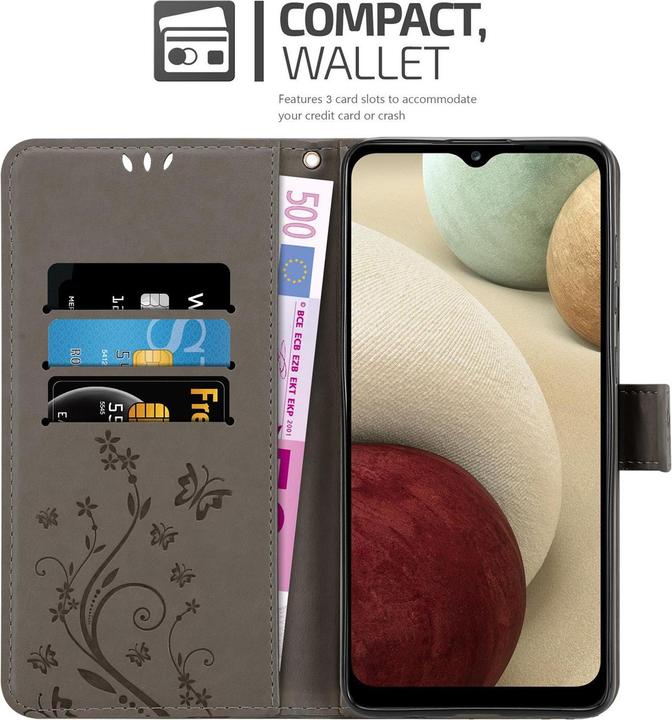 Produktbild Cadorabo Flower Book Cover (Samsung Galaxy A12, Samsung Galaxy M12)