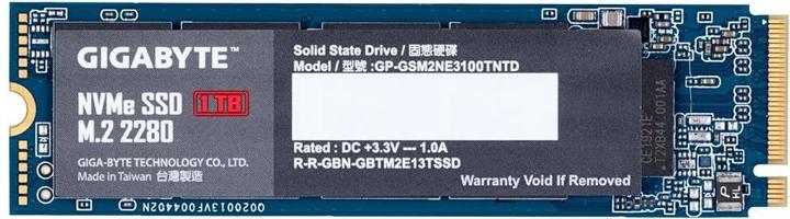 Actual product image Gigabyte GP-GSM2NE3100TNTD (1000 GB, M.2 2280)