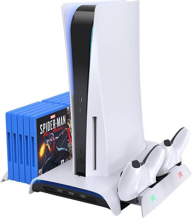 Immagine prodotto Kiwihome Stazione di raffreddamento per PS5 e caricatore per doppio controller Kiwi Home PB01 Bianco (PS5)