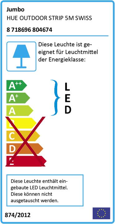 Energie-Label Philips Hue Outdoor Erweiterung (RGB, Kaltweiss, Warmweiss, 500 cm, Outdoor)