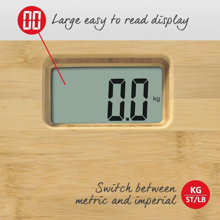 Produktbild Salter 9086 WD3R Bamboo Elektronische Personenwaage (150 kg)