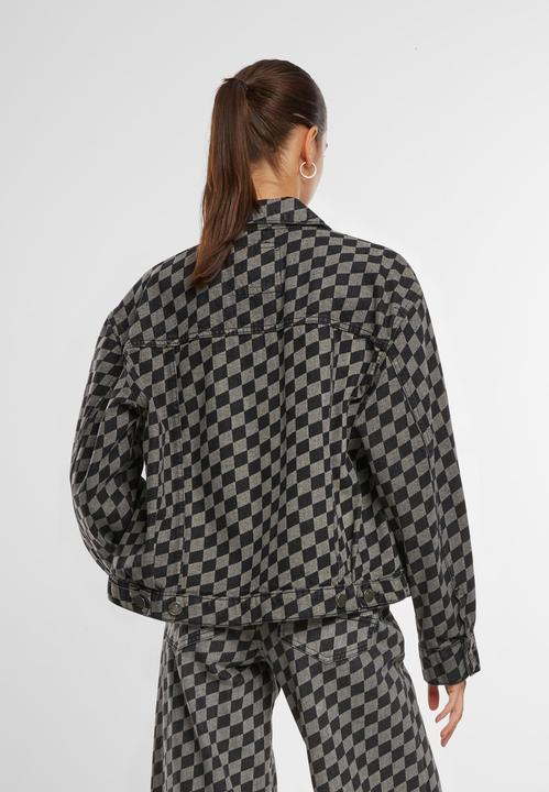 Actual product image Urban Classics Ladies 80's Oversized Laser Printed Denim Jacket - 166871 (S)