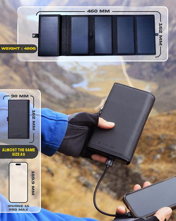 Produktbild Sunslice Tragbare Solar-Batterie 8W "Electron" (10000 mAh, 8 W, 20 Wh)
