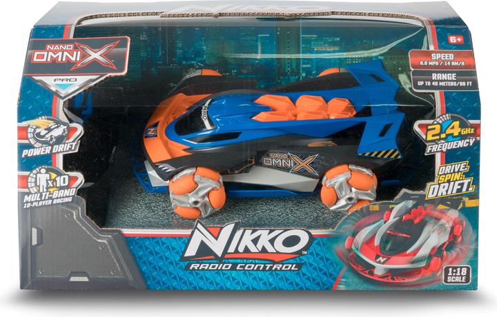 Actual product image Nikko 10202 Nano Omni X, Remote Control RC Car, Race Car up to 14 km/h, Multidirectional Wheels...