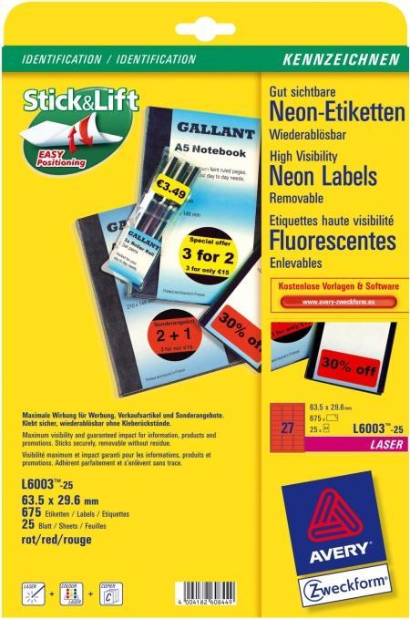 Immagine prodotto Avery Etichette in colori speciali