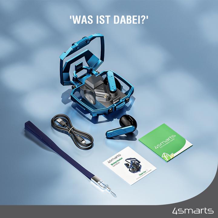 Productafbeelding 4smarts TWS Bluetooth koptelefoon GameBuds (Geen ruisonderdrukking, 24 h, Bedraad)