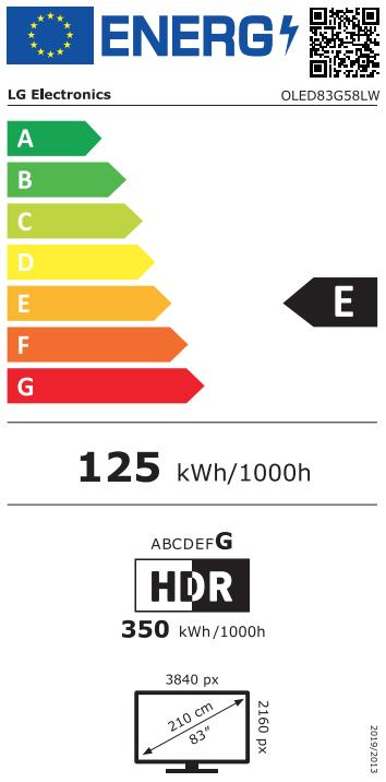 Energie-Label LG TV OLED83G58LW (2025) (83", G5, OLED, 4K, 2025)